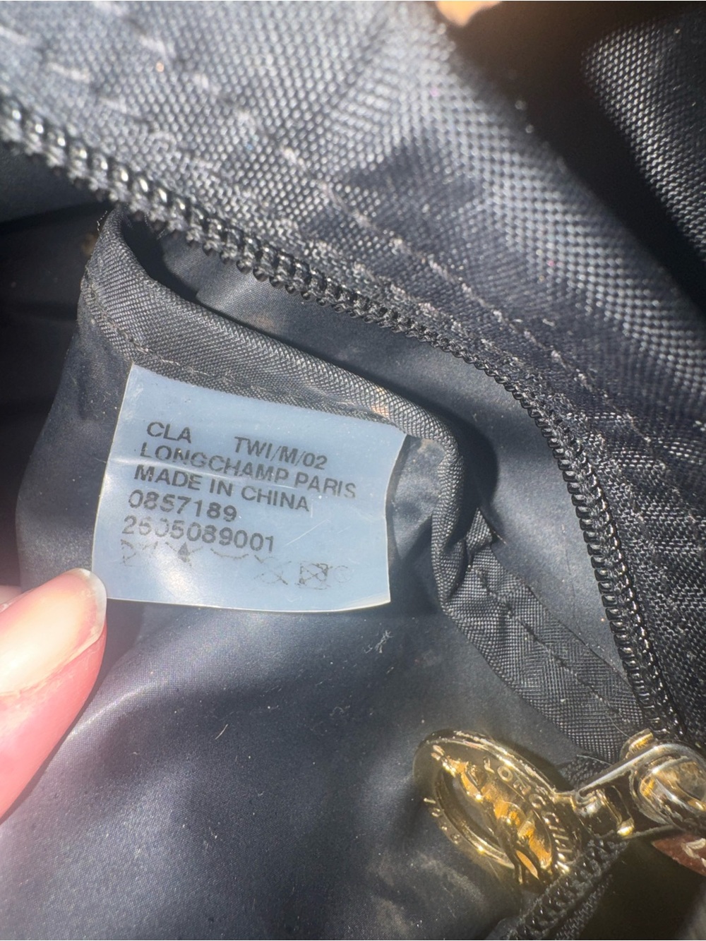 Longchamp Black Nylon Tote with Brown Leather Trim - Picture 9 of 9